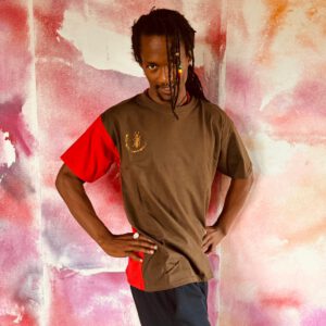 T-Shirt "Chic Rebel" braun-rot