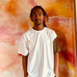 T-Shirt "Chic Rebel" weiß-braun